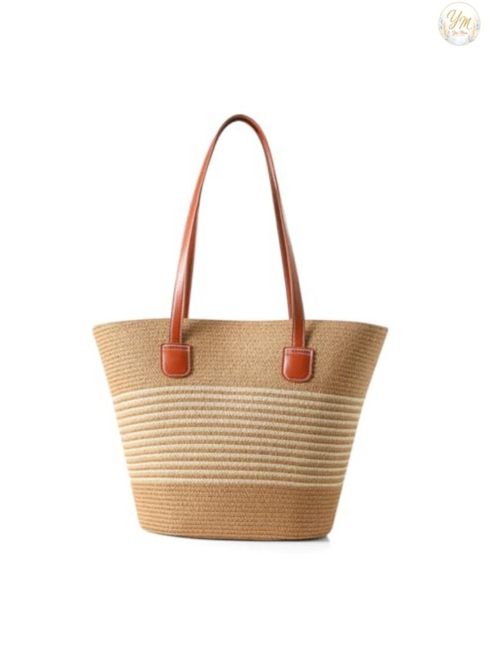 Handwoven Straw Tote Bag Woven Shoulder Bag Summer Travel Purse